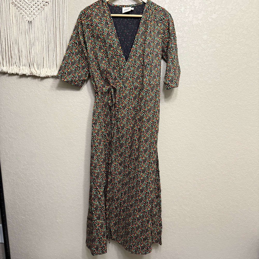 Mata Traders with Gratitude Wrap Dress maxi women sz S